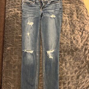 Women's Distressed Blue Jeans
